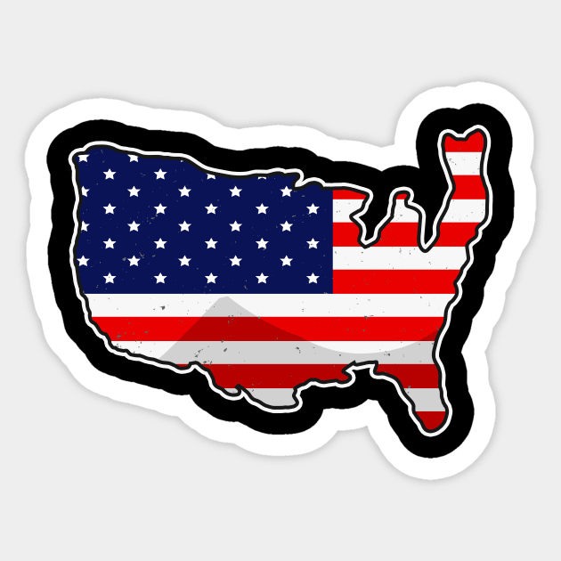 USA Map United States Flag Love Patriotism America Sticker by Foxxy Merch